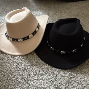 Stylish Black and Cream Cowboy Hats
